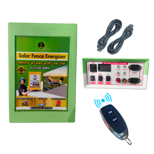 Farmbaba Solar Fence Jhatka Machine with Remote Control – 15W | Smart Electric Fence Energizer for Farm & Home Security